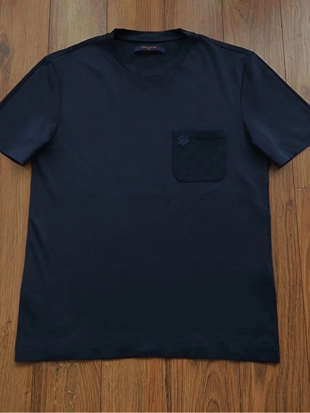 Louis Vuitton Minimalist Luxury Pocket T Shirt Navy Blue XXL